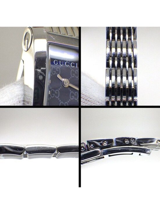 Gucci Watch Metro Rectangular GG Pattern Black Dial SS Quartz Analog main image 9